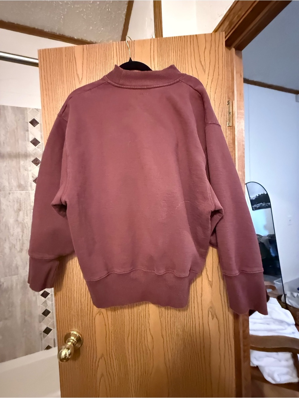 Anine Bing Maroon 'BING' Crewneck Sweatshirt - Picture 3 of 4